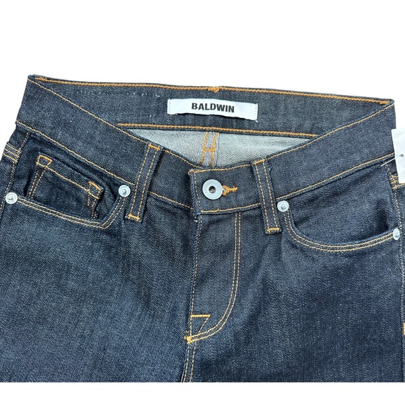 NWT Baldwin ‘The Rose’ Modern Boot Jeans Dark Wash Mid Rise Size 24 - Picture 7 of 10